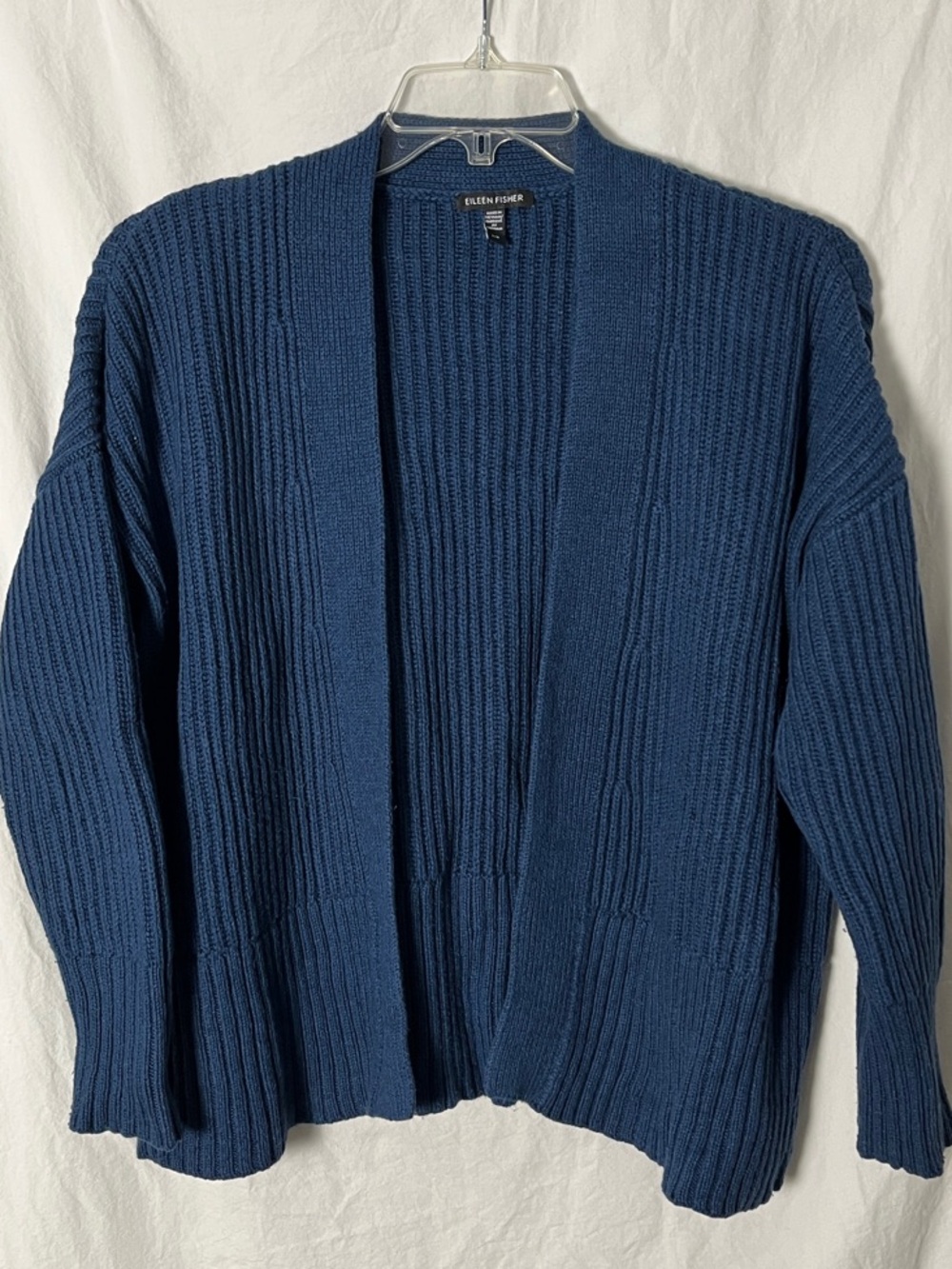 Eileen Fisher Cotton & Cashmere Ribbed Cardigan Size Large